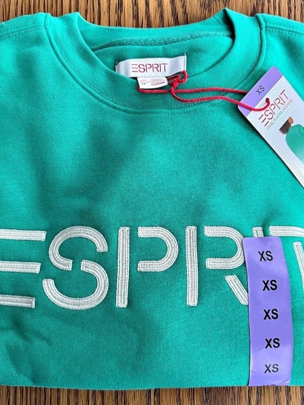 Esprit Logo Embroidered Sweatshirt Green XS